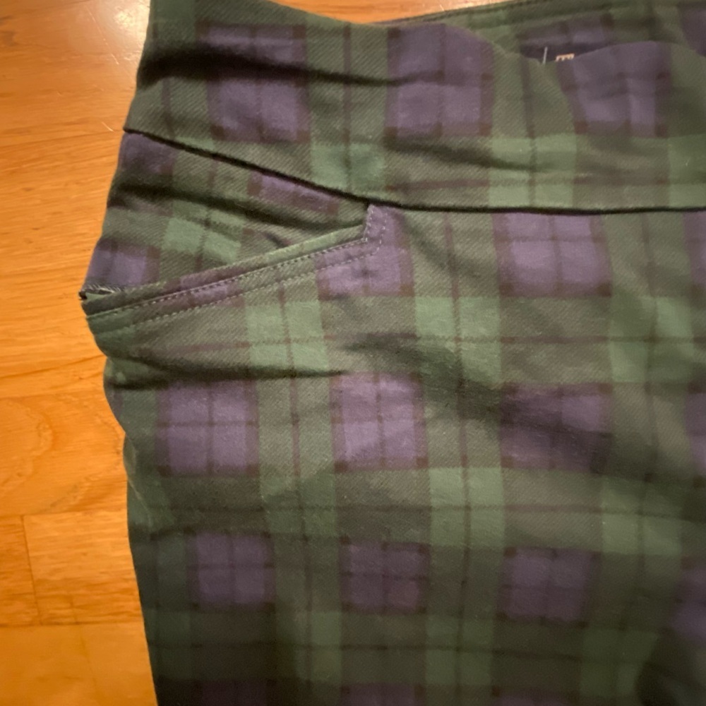 Plaid Green and Blue Croft and Barrow Pants - Picture 2 of 12